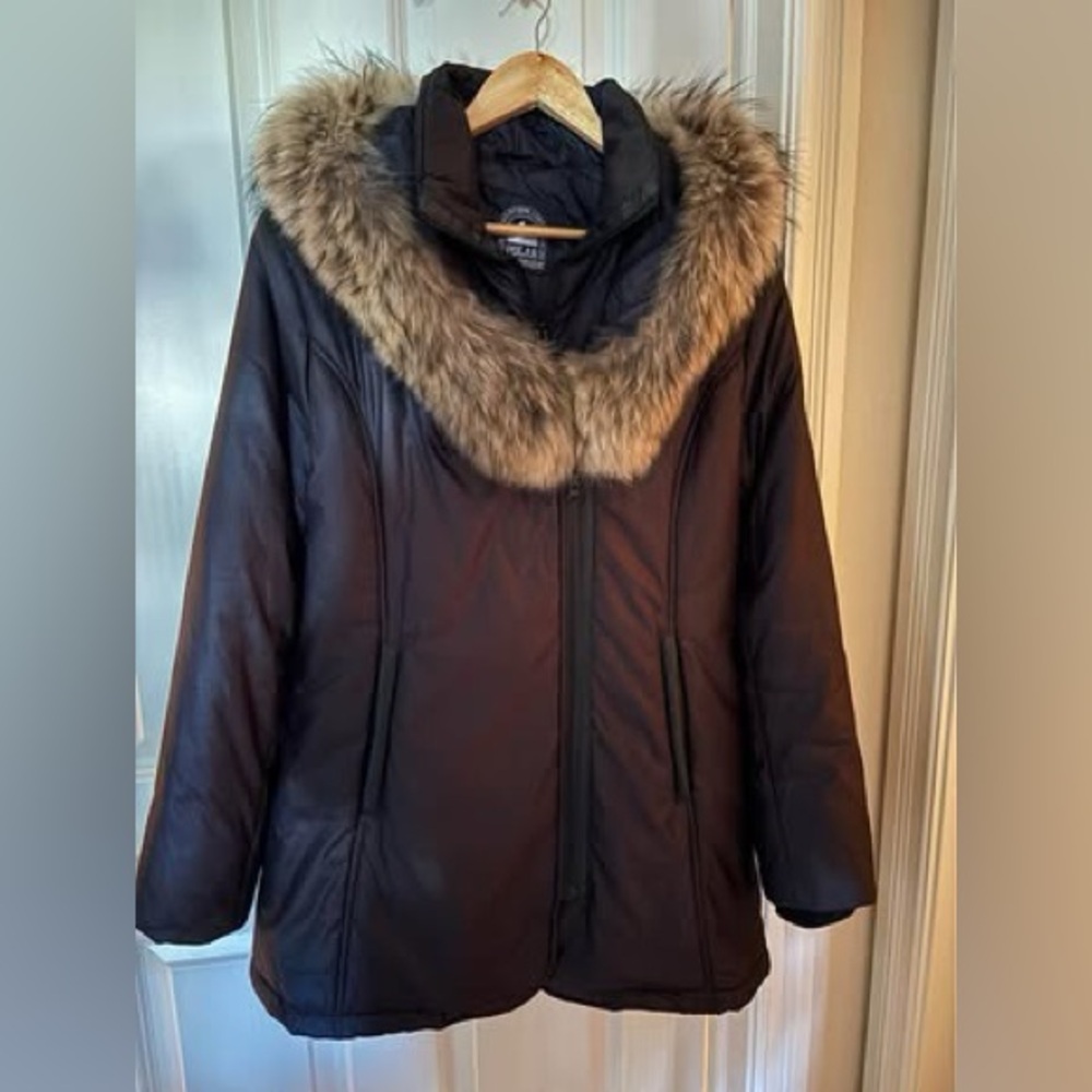 Northside Polar Black Puffer Jacket with Fur Trim